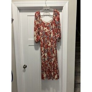 Shop Neighbor Long Sleeve Floral Print Peasant Maxi Dress Feminine Size Large